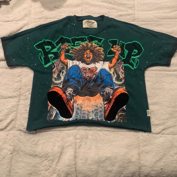 GREEN Rise Up Oversized cropped tee - Picture 2 of 3